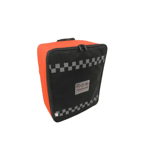Black and orange Primary Response Bag – durable paramedic bag and professional ambulance backpack designed as a compact, organised response bag for emergencies.