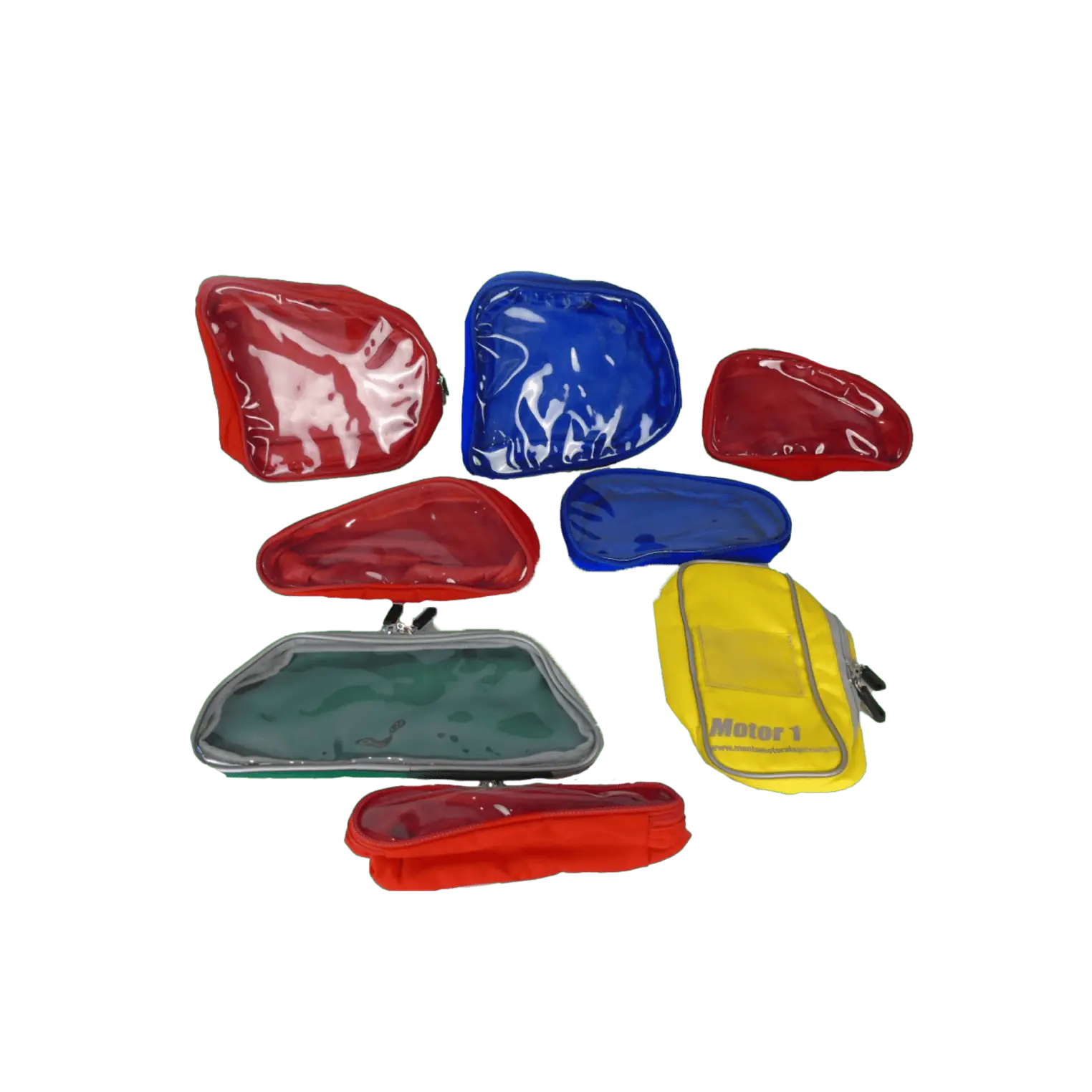 Multicolour Cordura Single Skin Pouches – Set of 8 Multicolour Cordura Single Skin Pouches – durable medical pouches and coloured pouches set designed for organised storage and quick access.