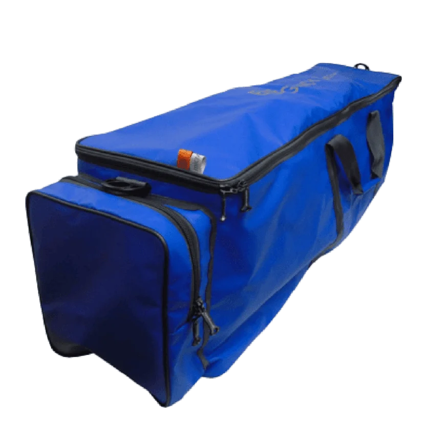 The Promise offer-10 Blue emergency medical equipment holdall with large main compartment, front storage pocket and carry handles.